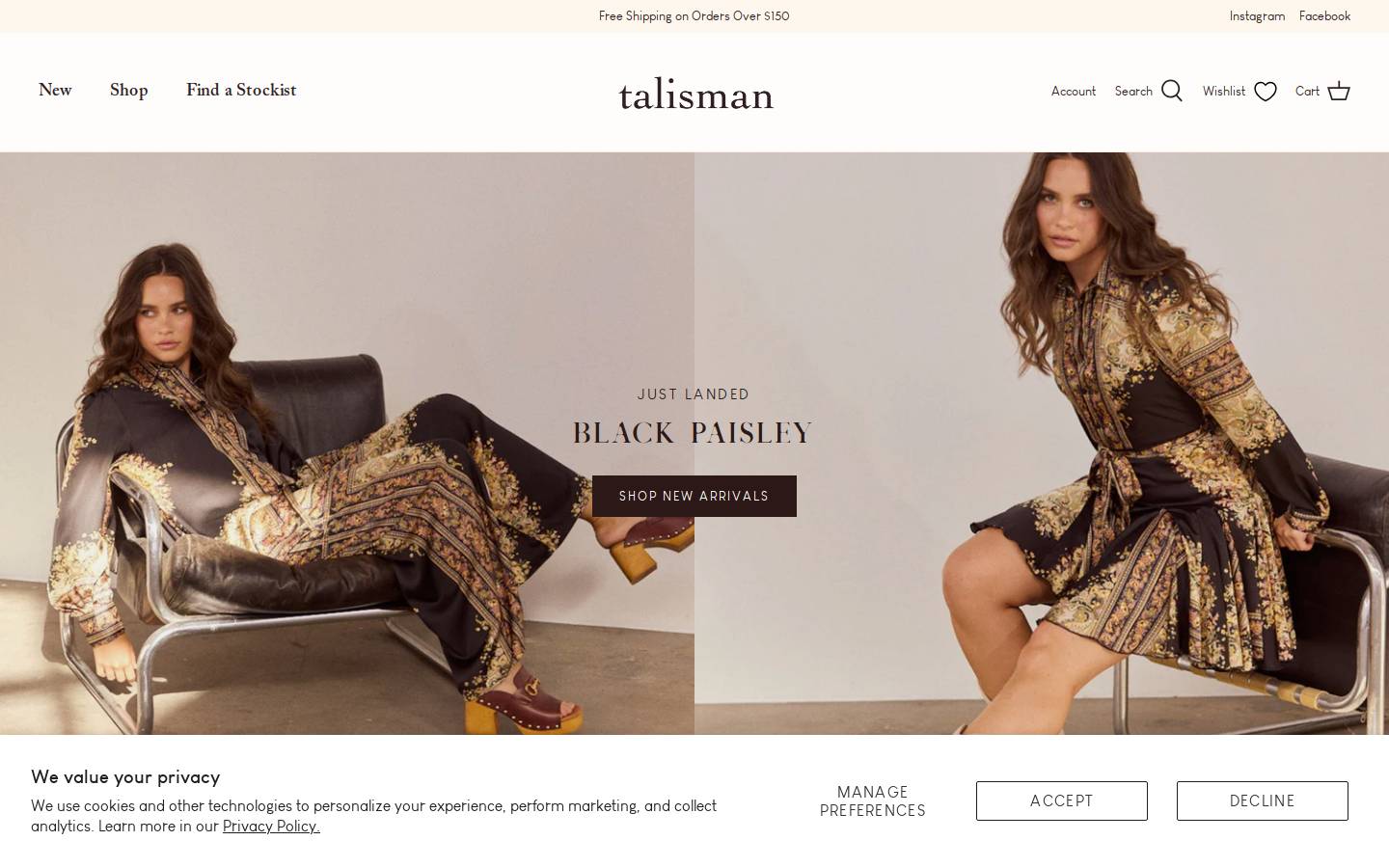 talismanlabel.com.au homepage screenshot