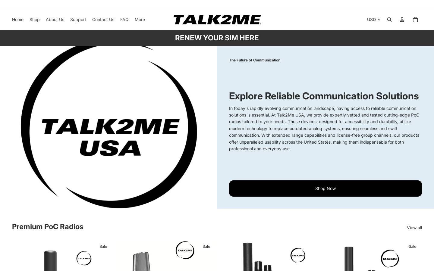 talk2meus.com homepage screenshot
