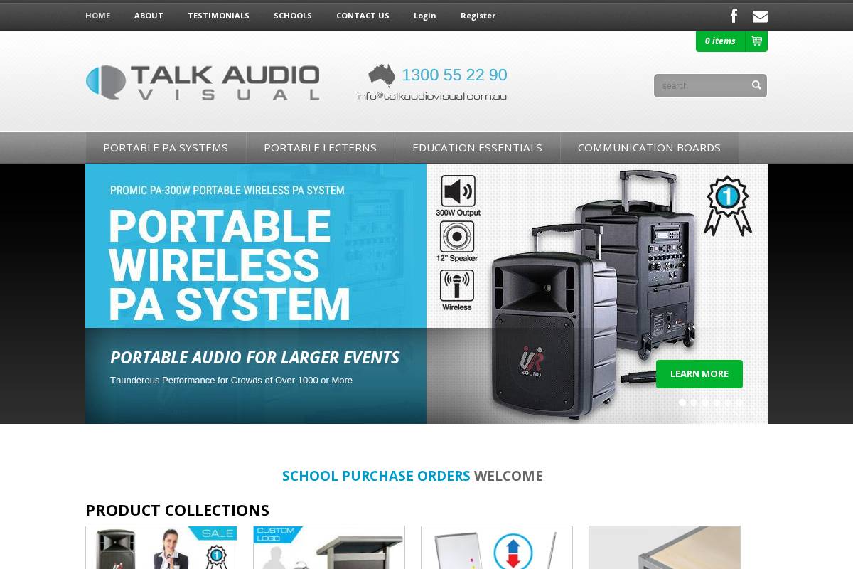 talkaudiovisual.com.au homepage screenshot