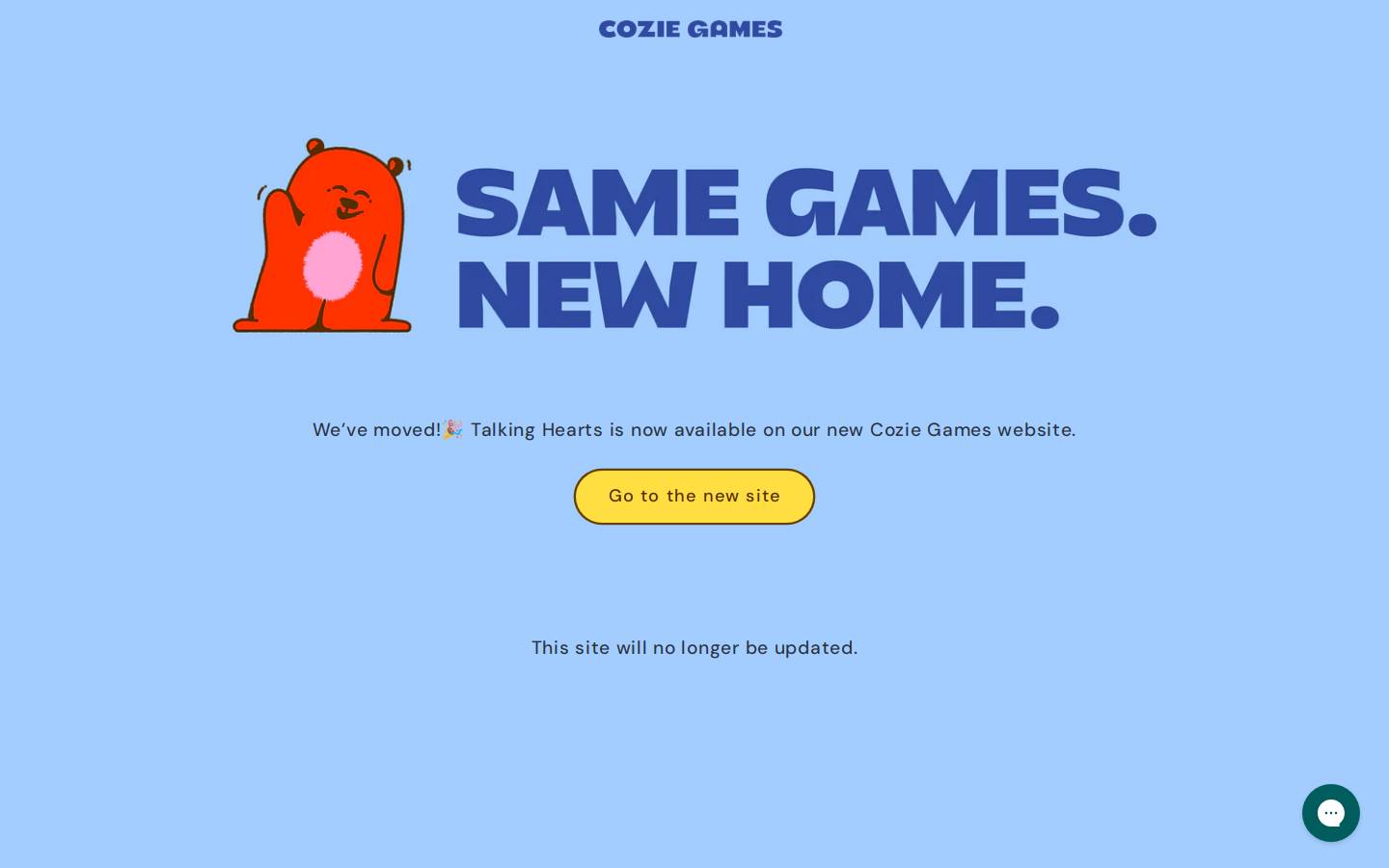 Talkingheartsgame homepage screenshot
