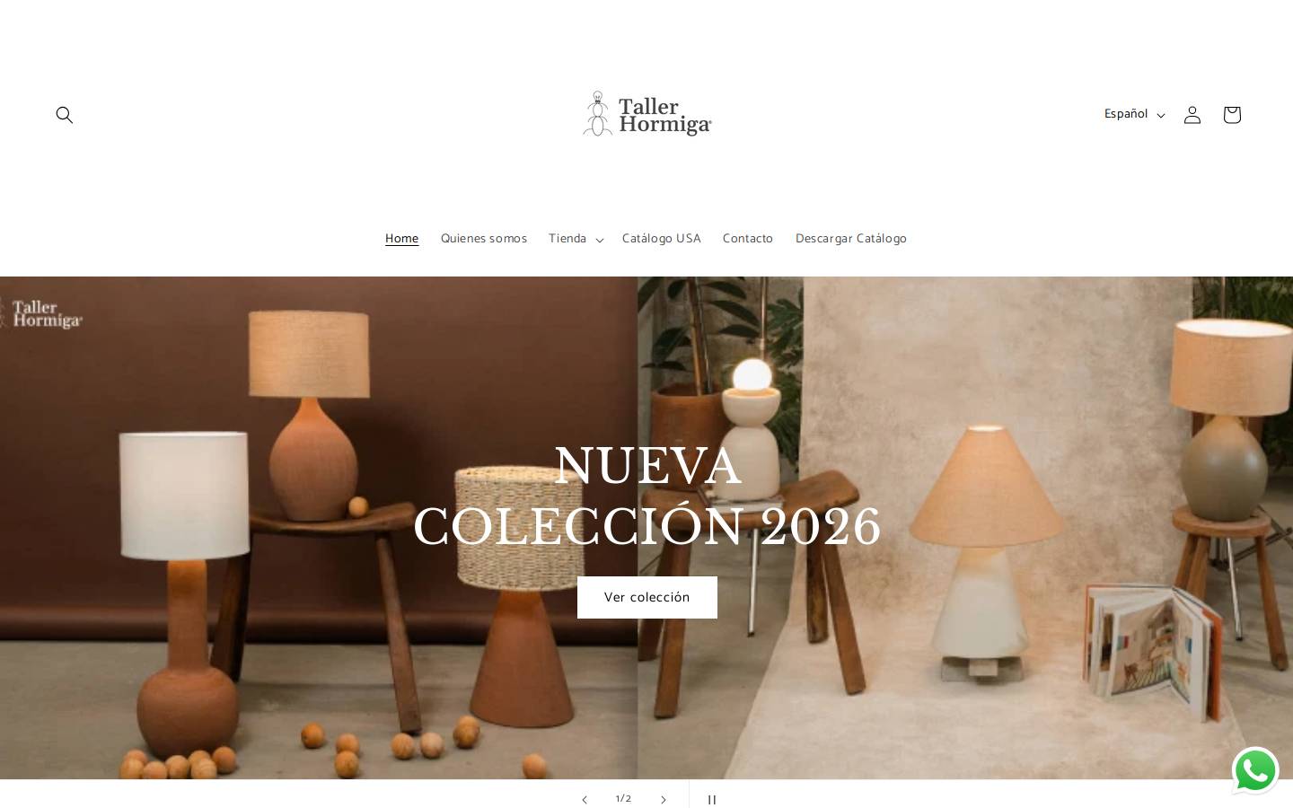 tallerhormiga.com homepage screenshot