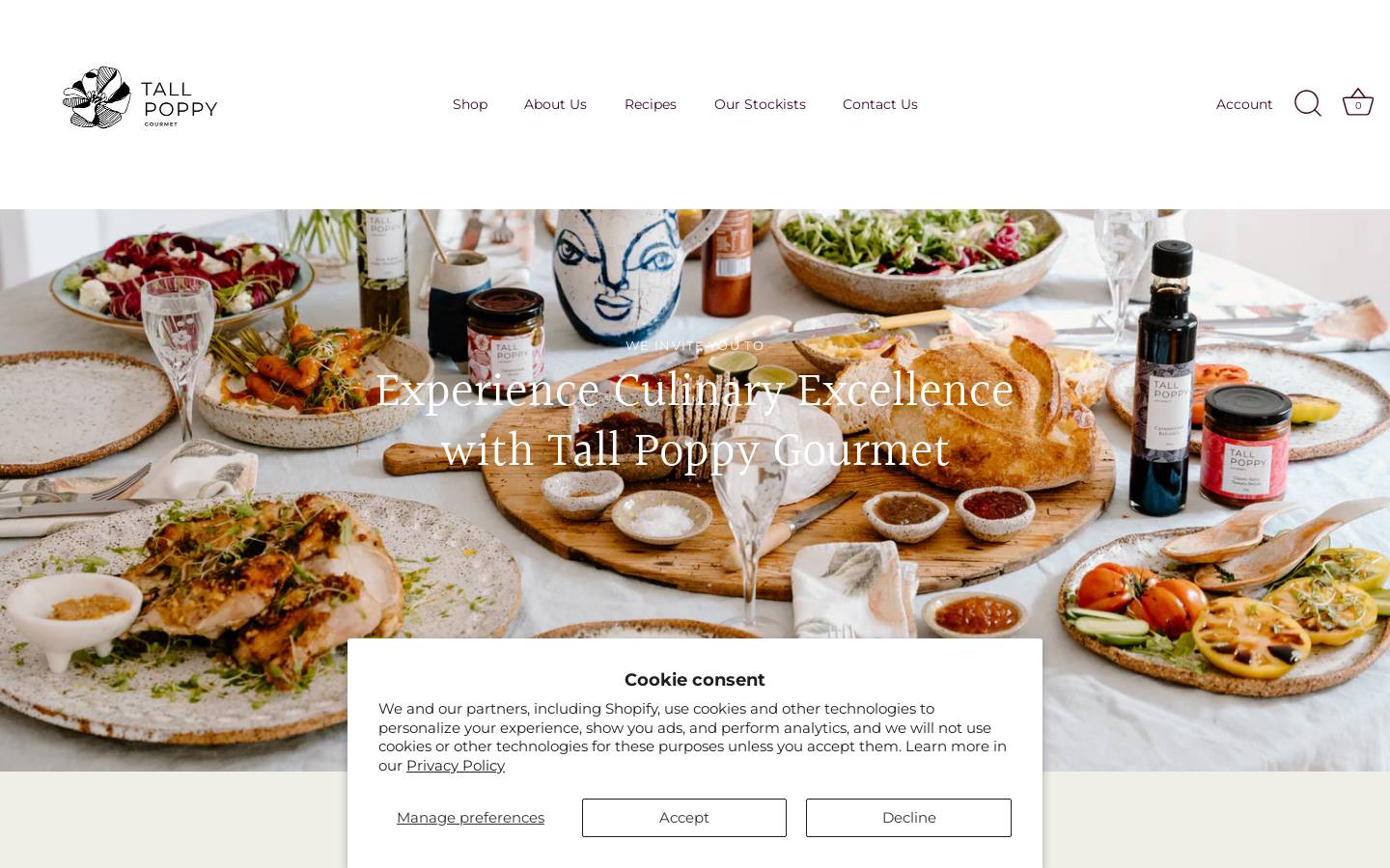 tallpoppygourmet.com.au homepage screenshot