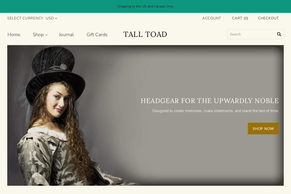 Tall Toad homepage screenshot