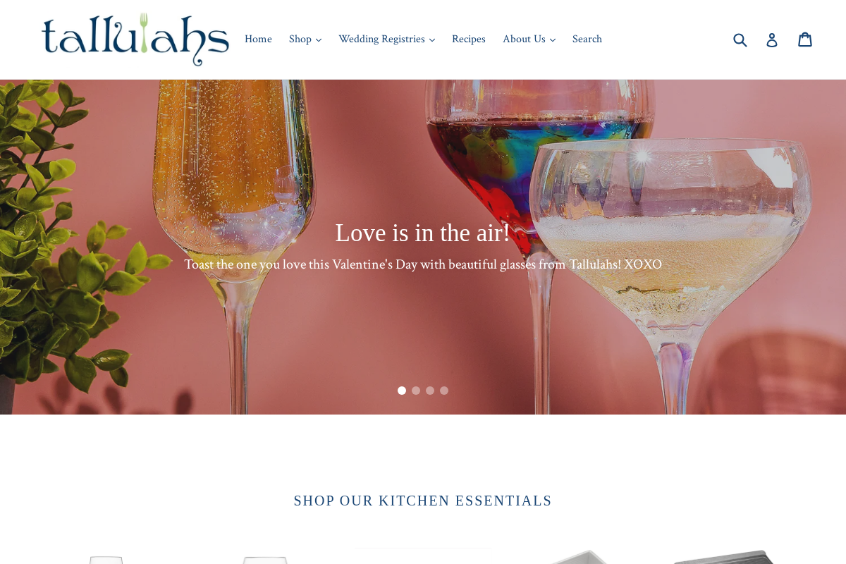 Tallulahs homepage screenshot