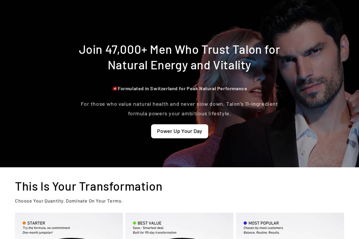 talonlibido.com homepage screenshot