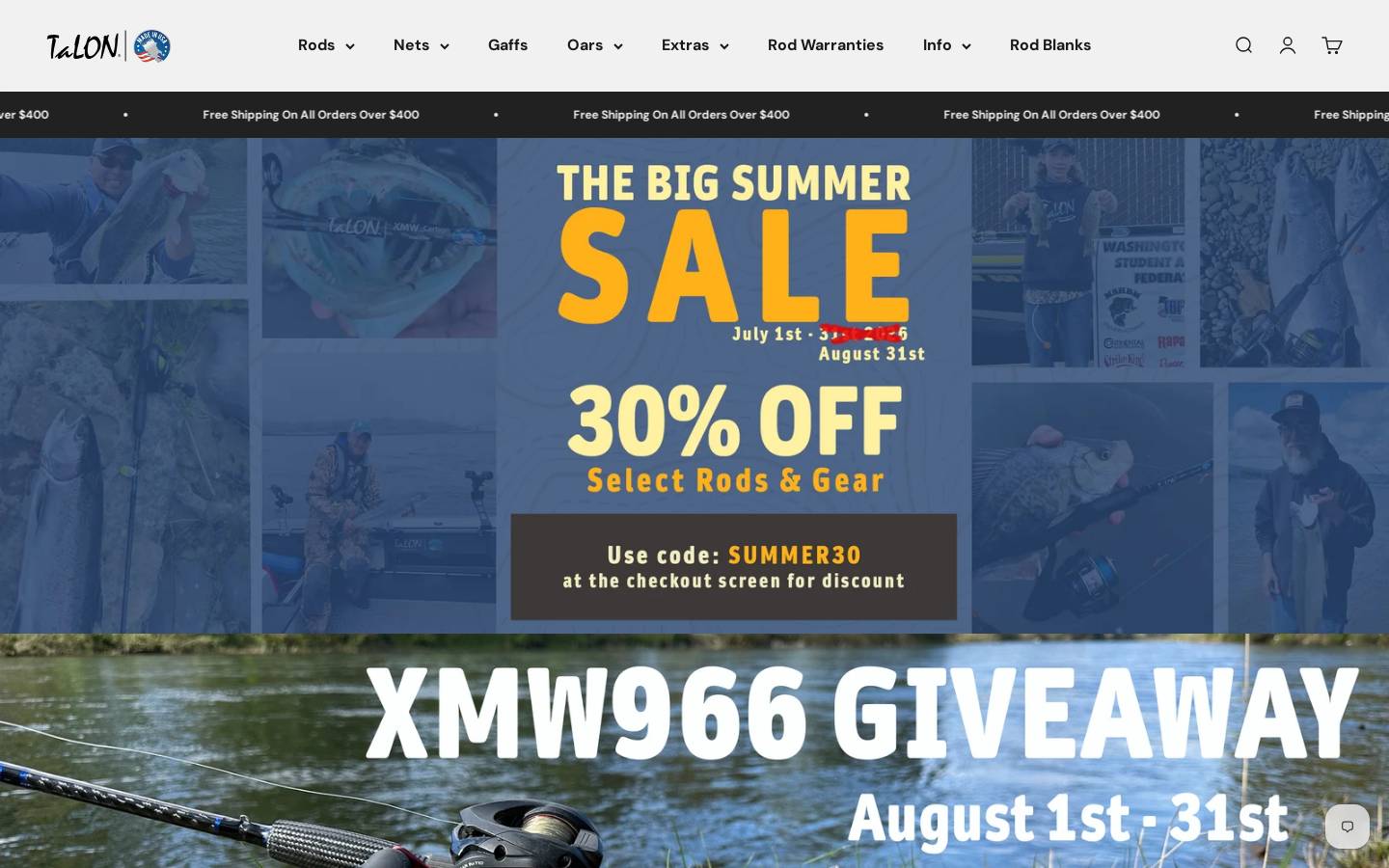 talonrods.com homepage screenshot