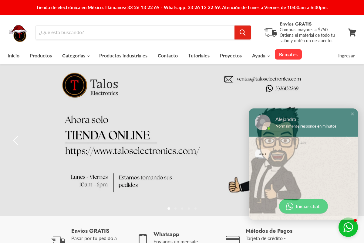 Talos Electronics homepage screenshot