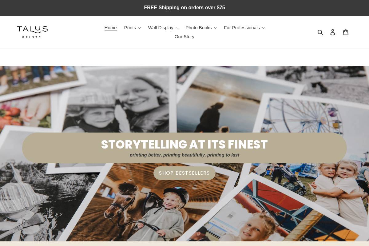 talusprints.com homepage screenshot