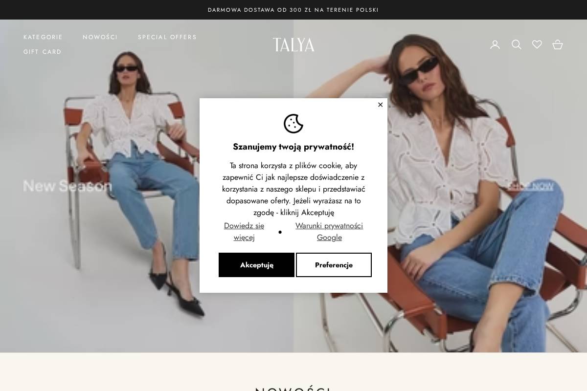 talya.pl homepage screenshot