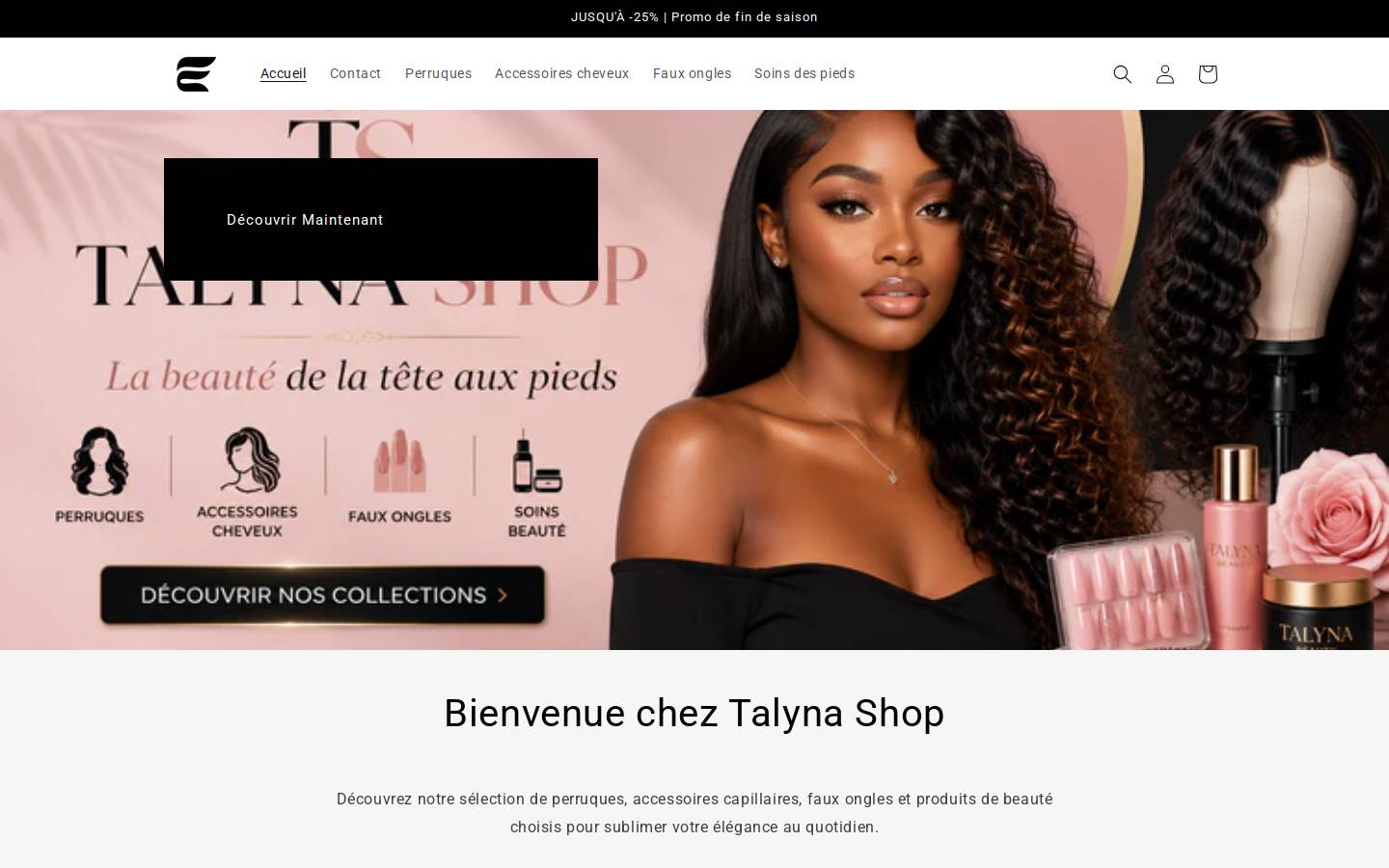 talynashop.com homepage screenshot