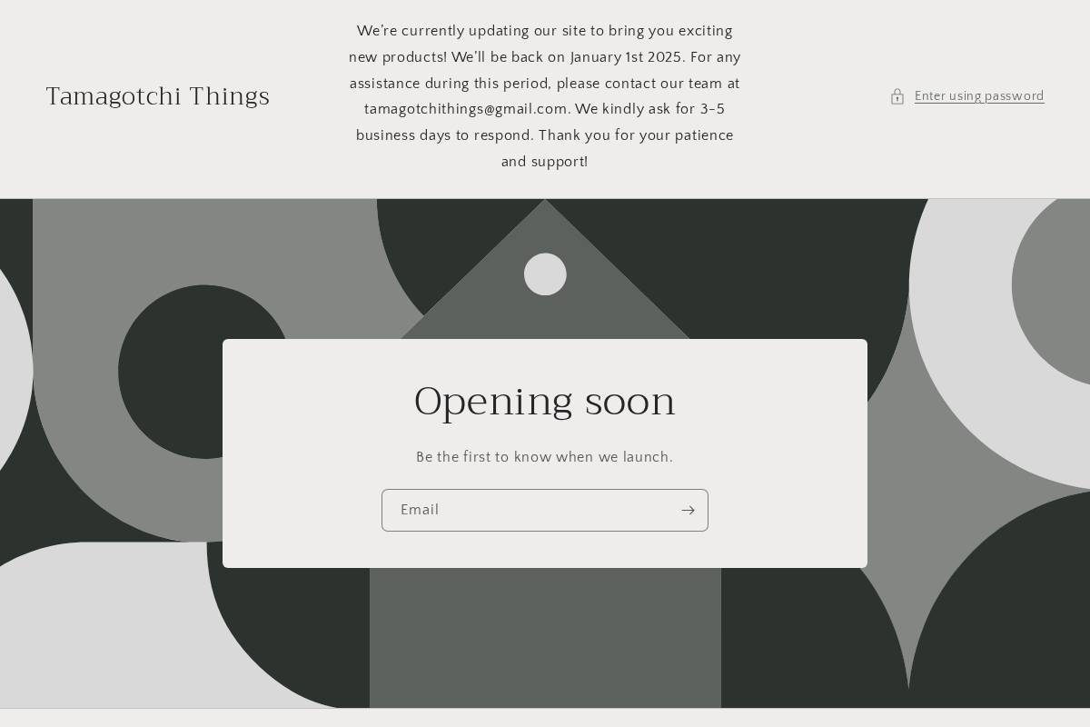 tamagotchithings.com homepage screenshot