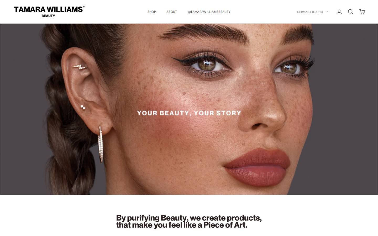 tamarawilliamsbeauty.com homepage screenshot