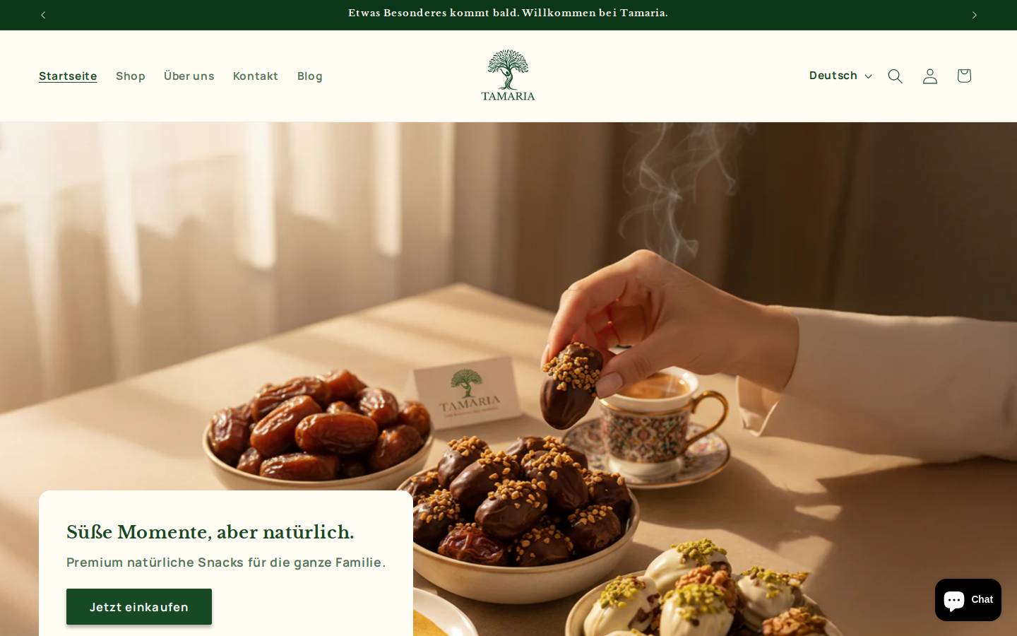 tamaria.com homepage screenshot
