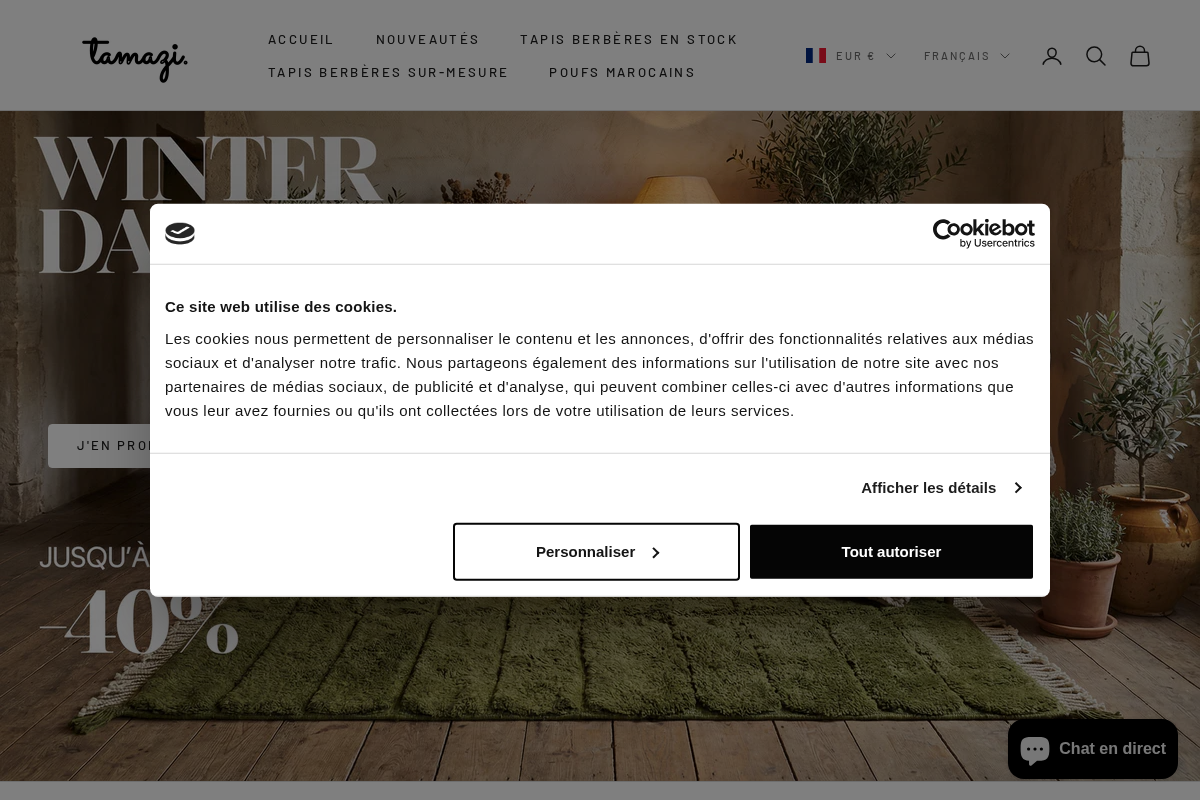 Tamazi homepage screenshot