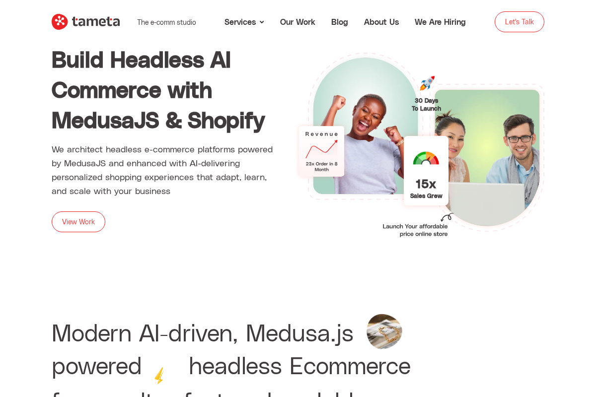 Tameta Tech homepage screenshot