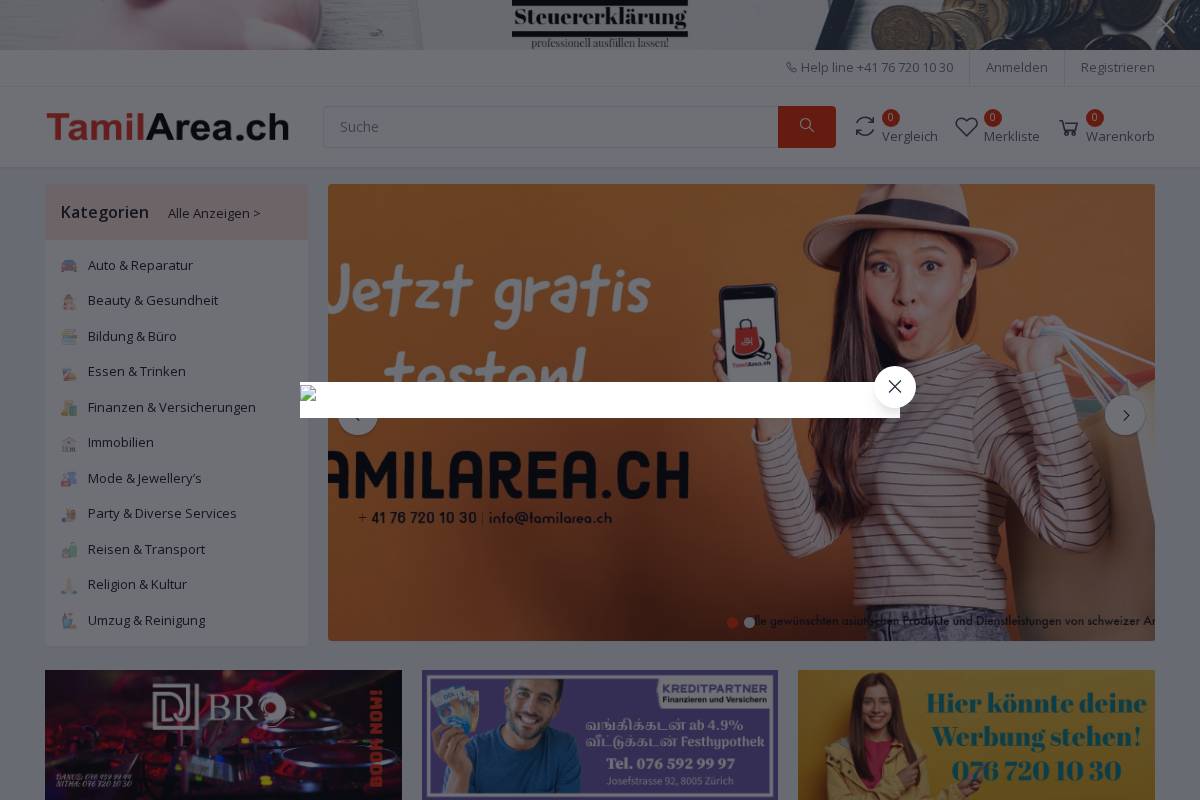 tamilarea.ch homepage screenshot