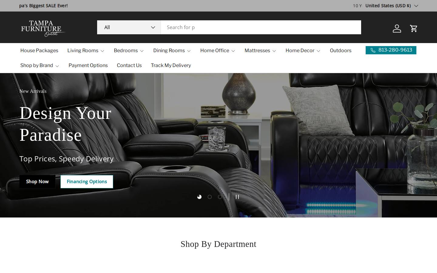 tampafurnitureoutlet.us homepage screenshot