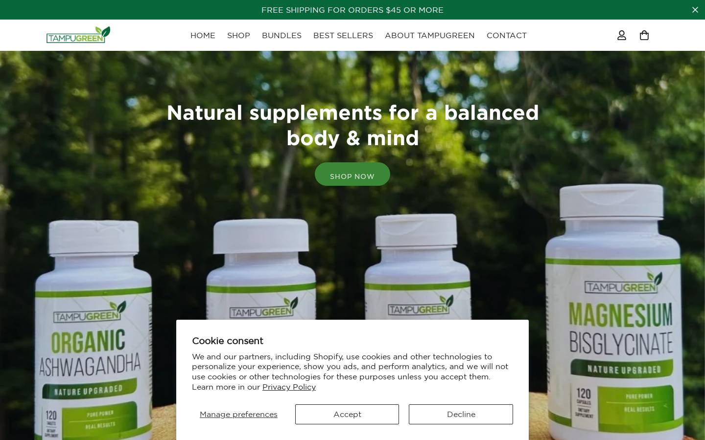 Tampugreen homepage screenshot