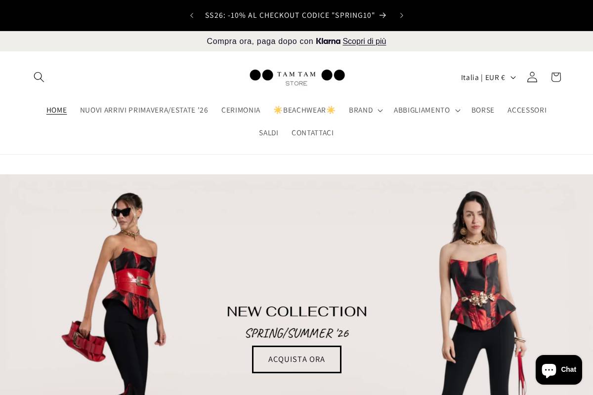 TAM TAM STORE homepage screenshot