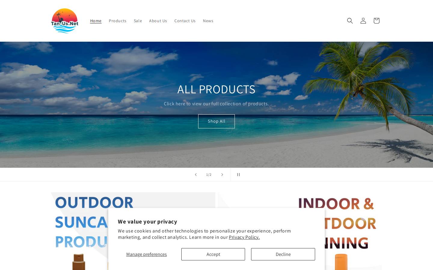 tan-us.co.uk homepage screenshot