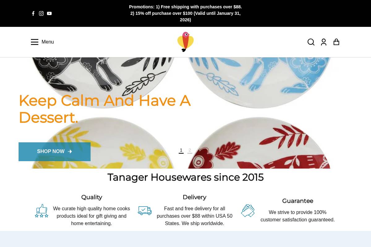 tanager.store homepage screenshot