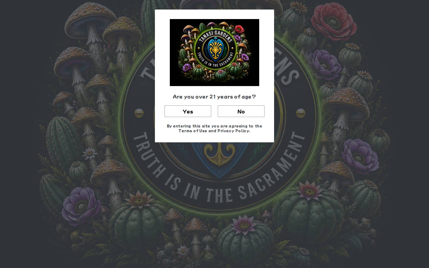 tanasigardens.com homepage screenshot