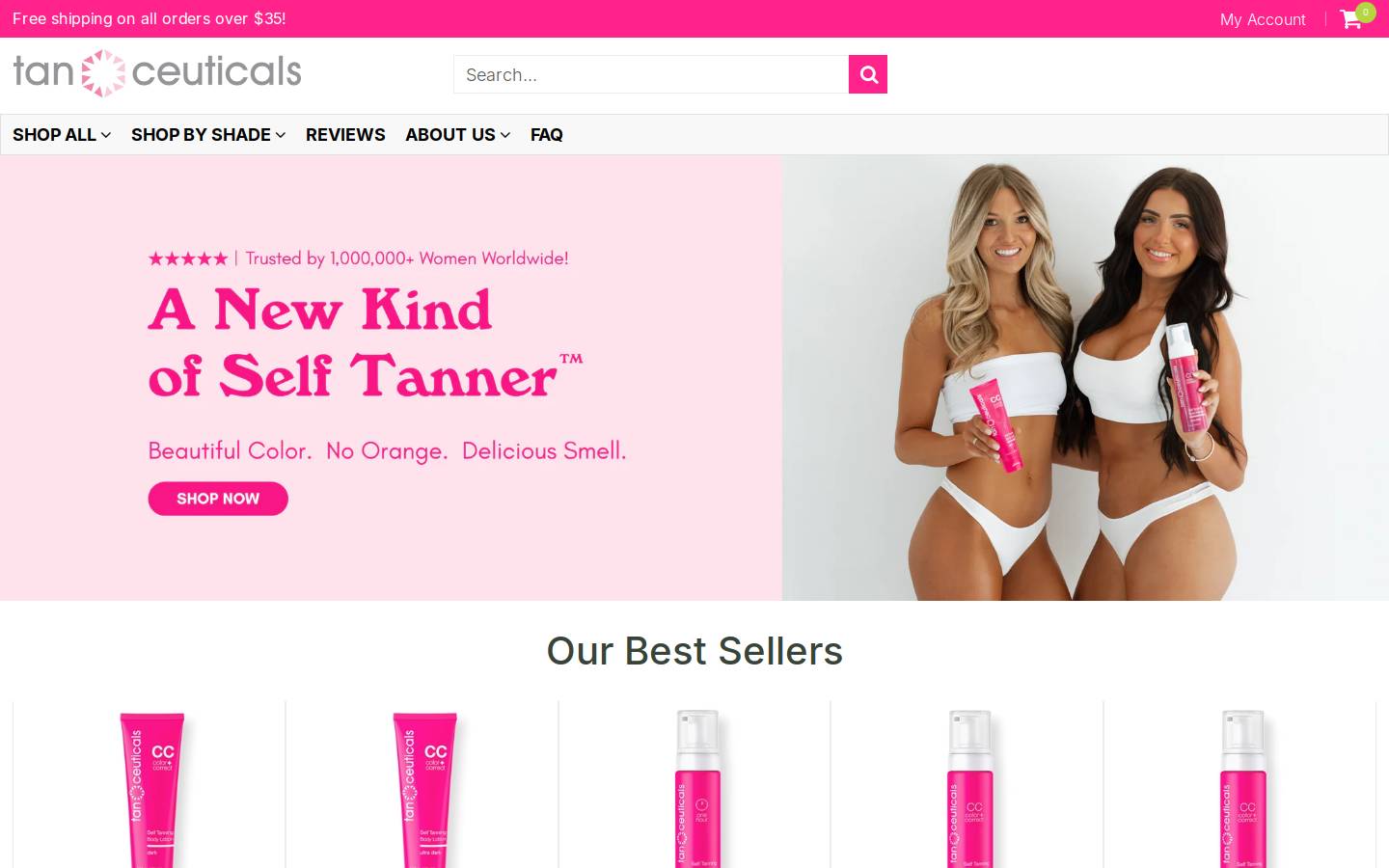 Tanceuticals homepage screenshot