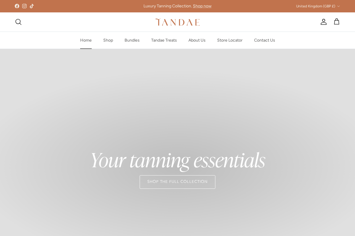 Tandae homepage screenshot