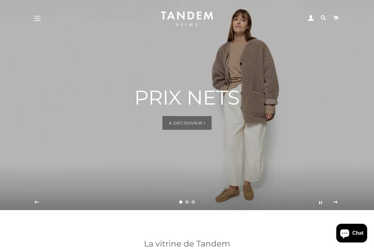 tandem.boutique homepage screenshot