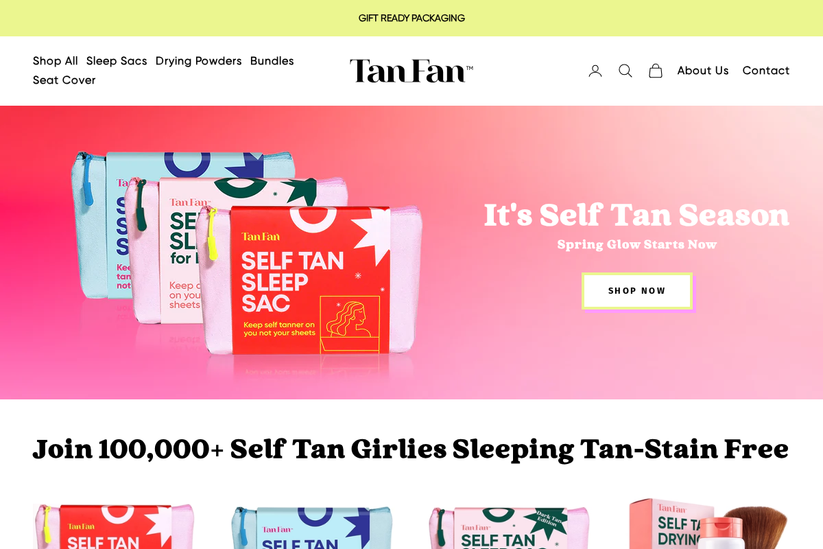 Tan Fan Co homepage screenshot