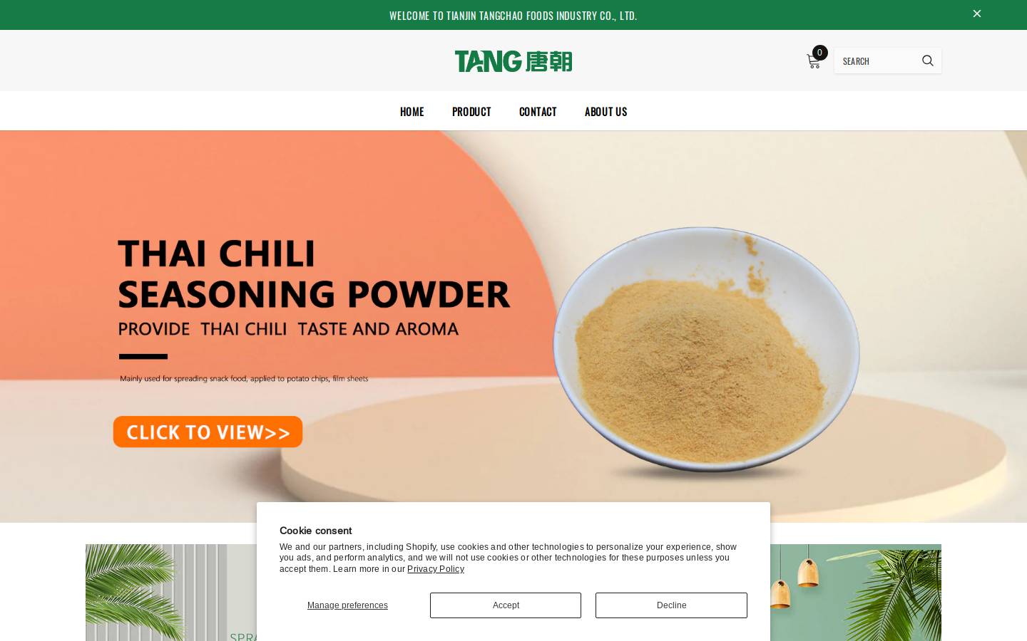 tangchaofood.com homepage screenshot