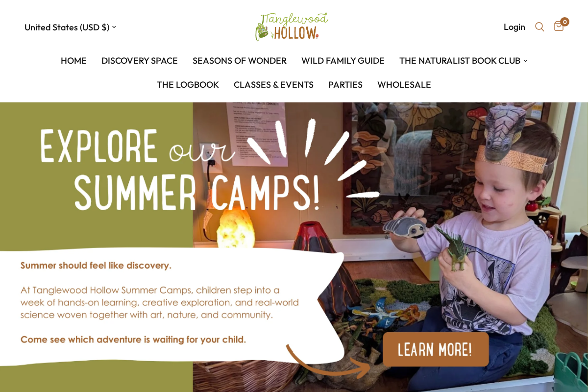 Tanglewood Hollow homepage screenshot