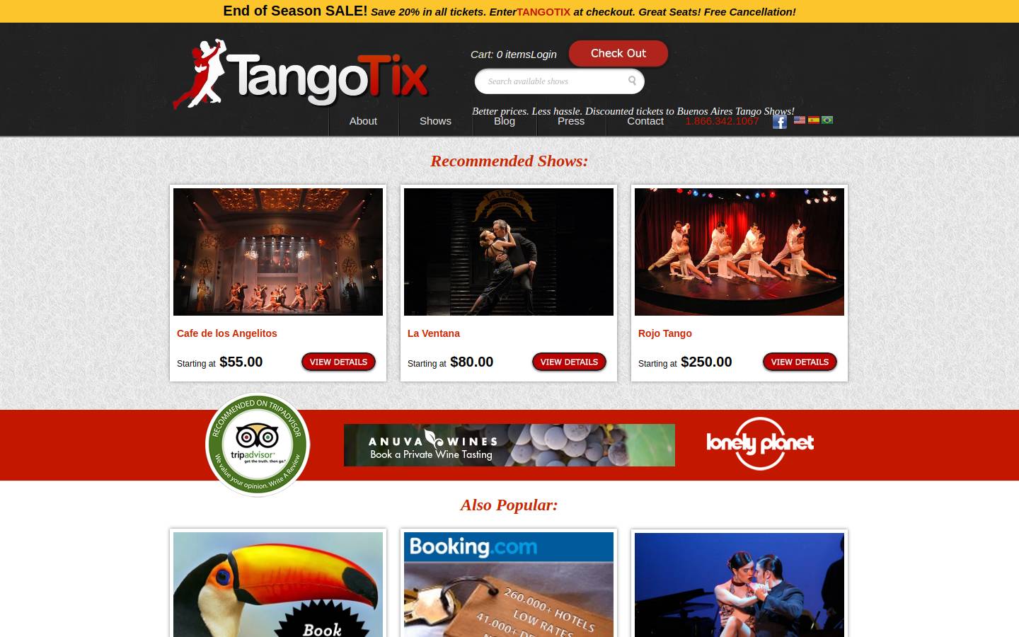 tangotix.com homepage screenshot