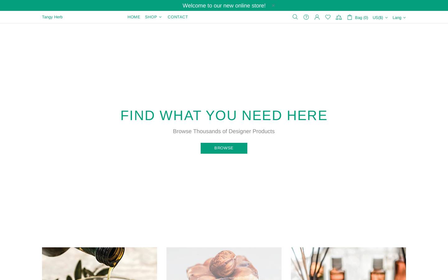 tangyherb.com homepage screenshot