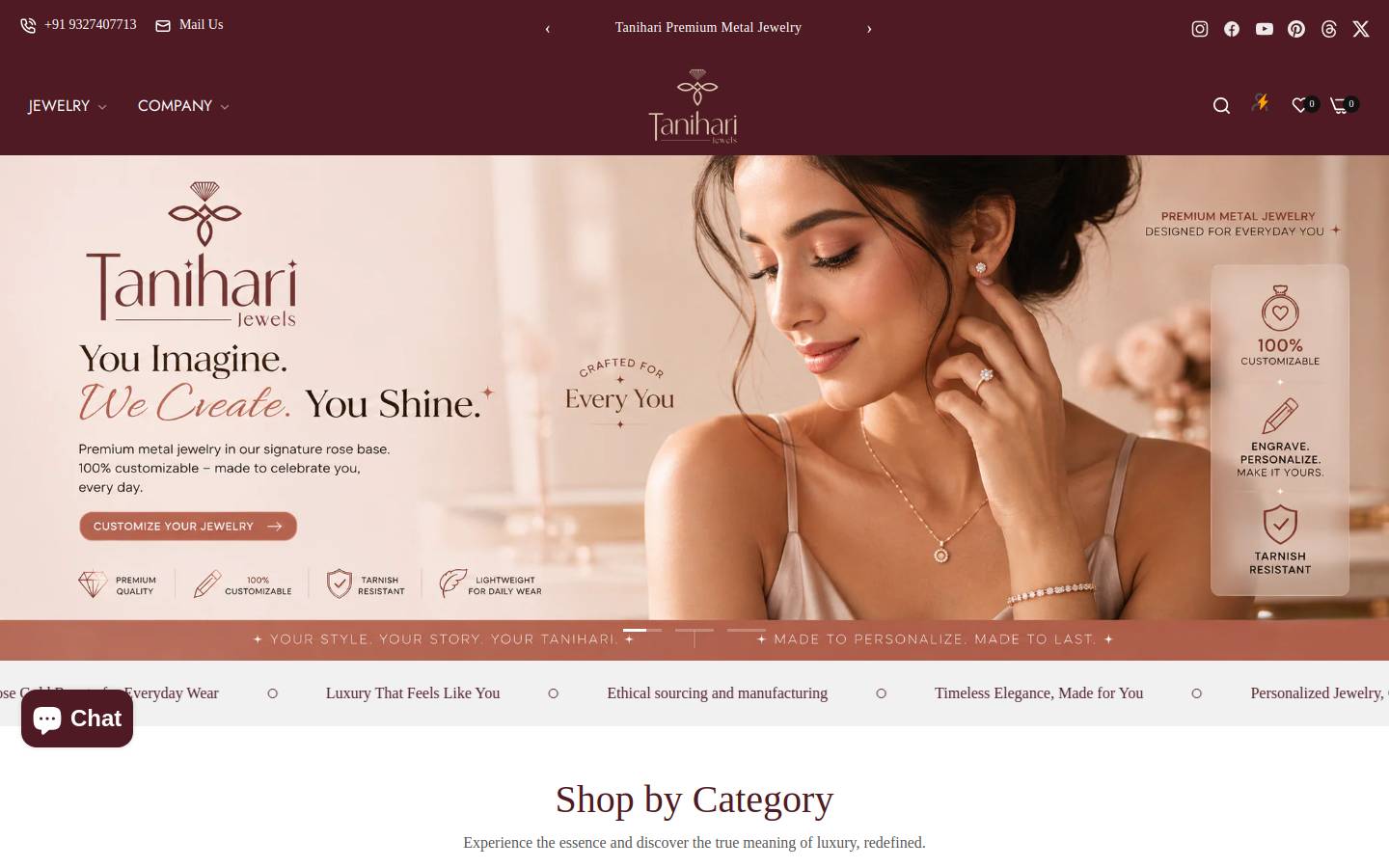 tanihari.com homepage screenshot