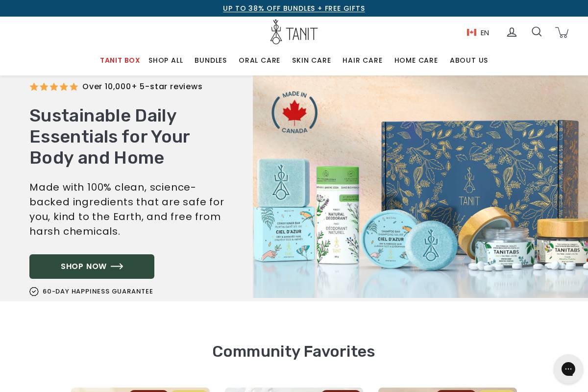 TANIT Botanics homepage screenshot