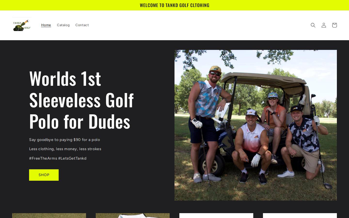tankdgolf.com homepage screenshot