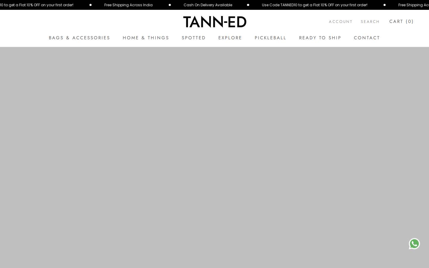 tanned.in homepage screenshot