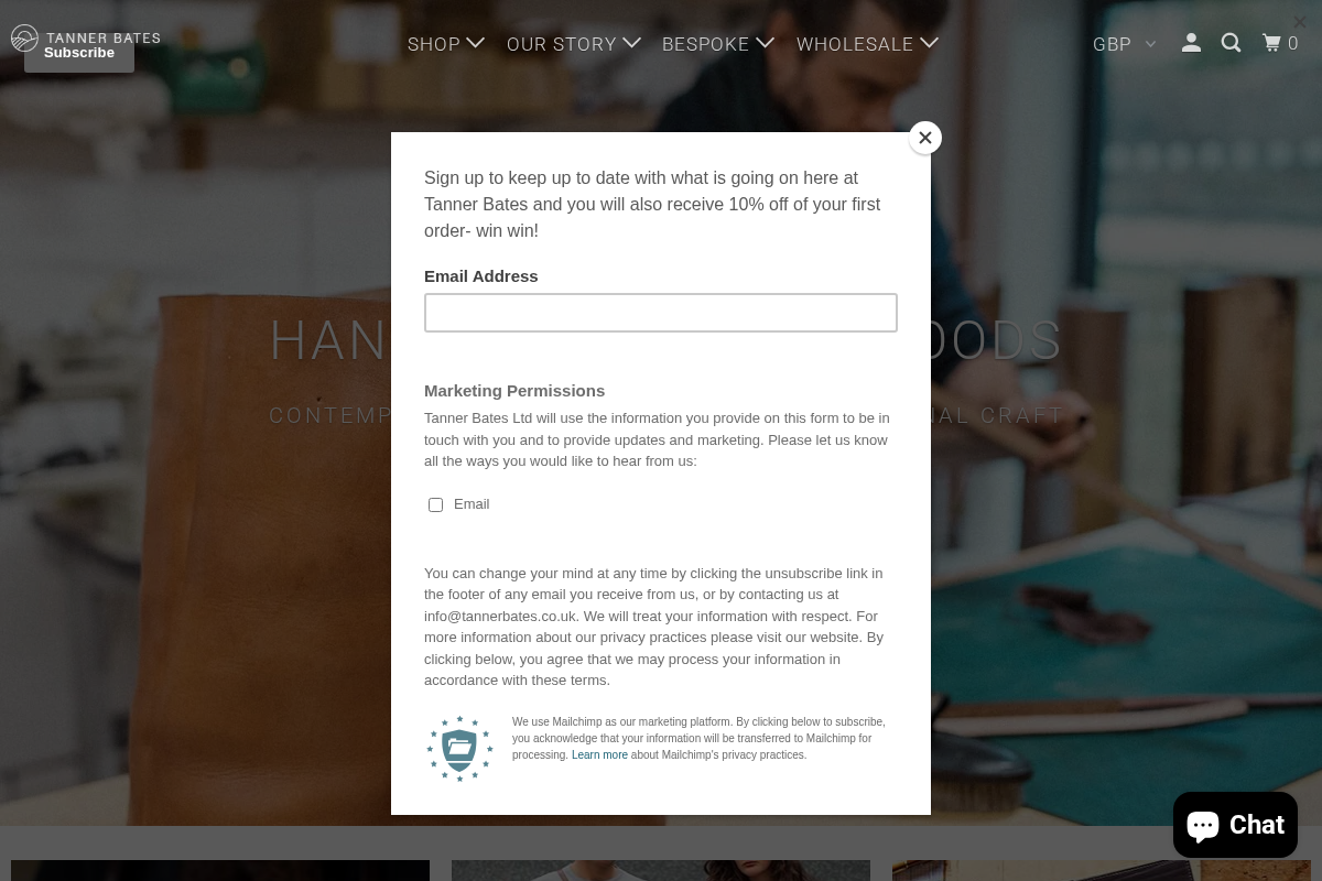 Tanner Bates homepage screenshot