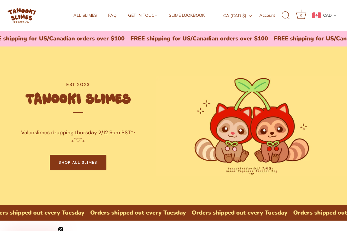 tanookislimes homepage screenshot