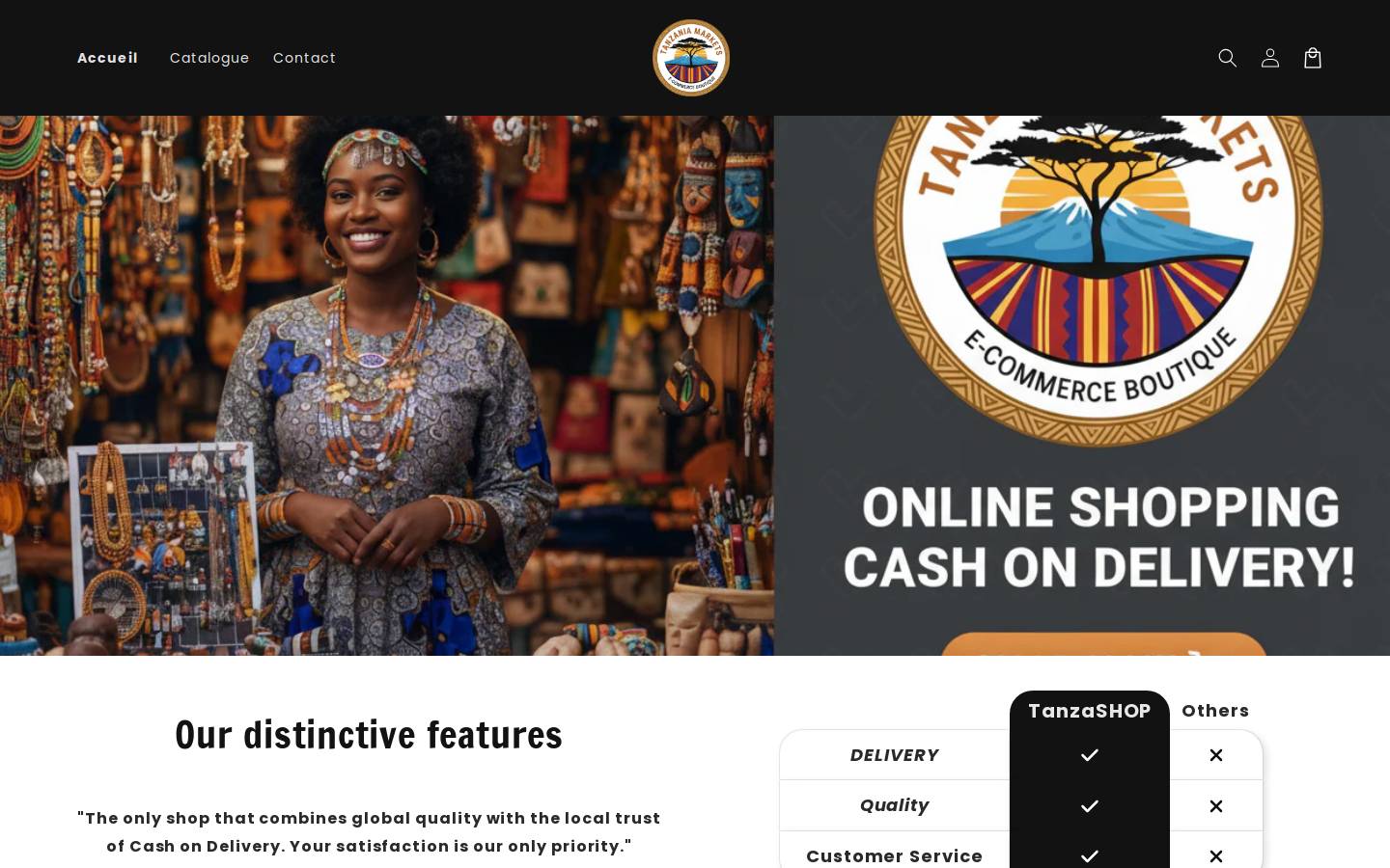 tanza.shop homepage screenshot