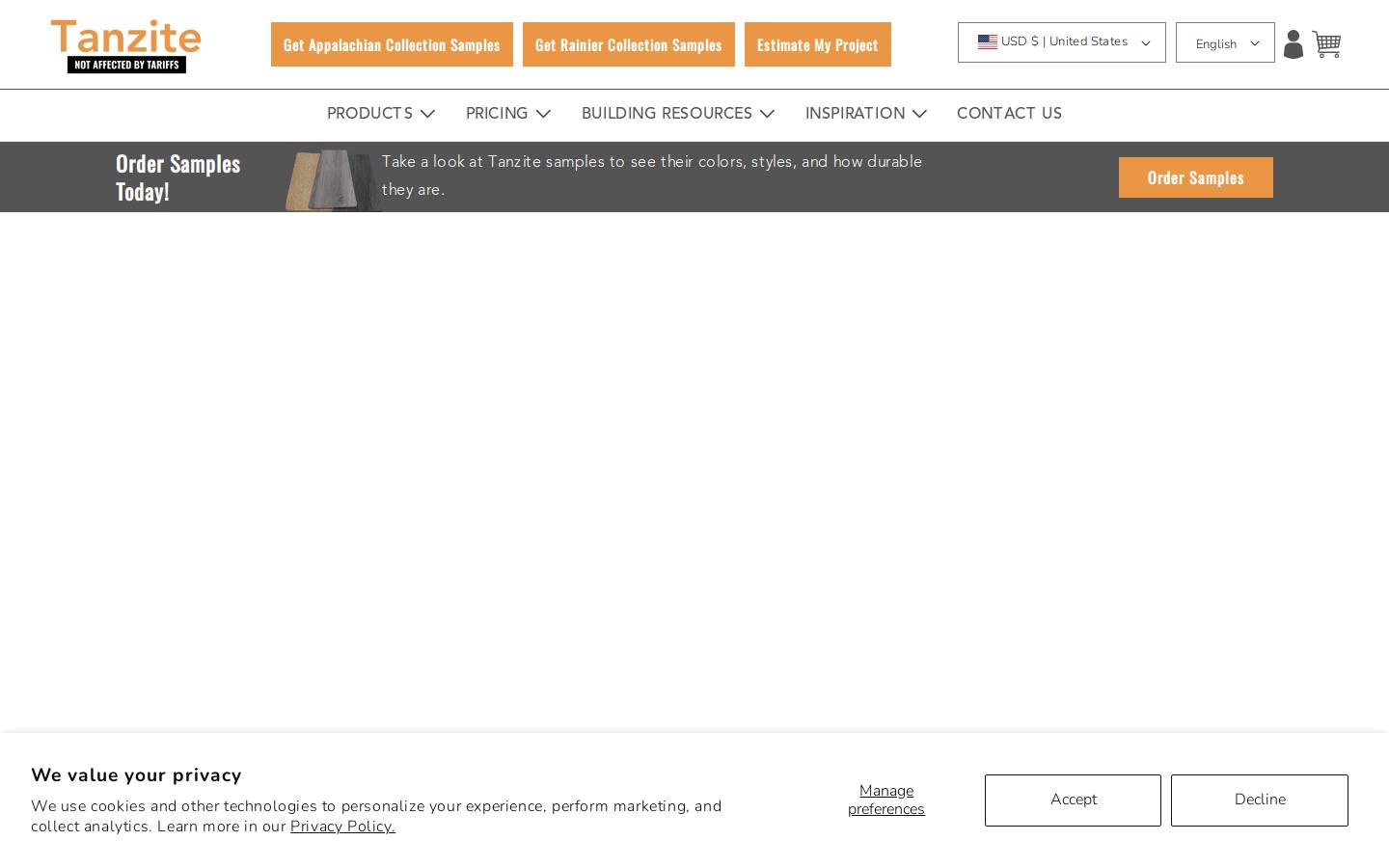 tanzite.com homepage screenshot