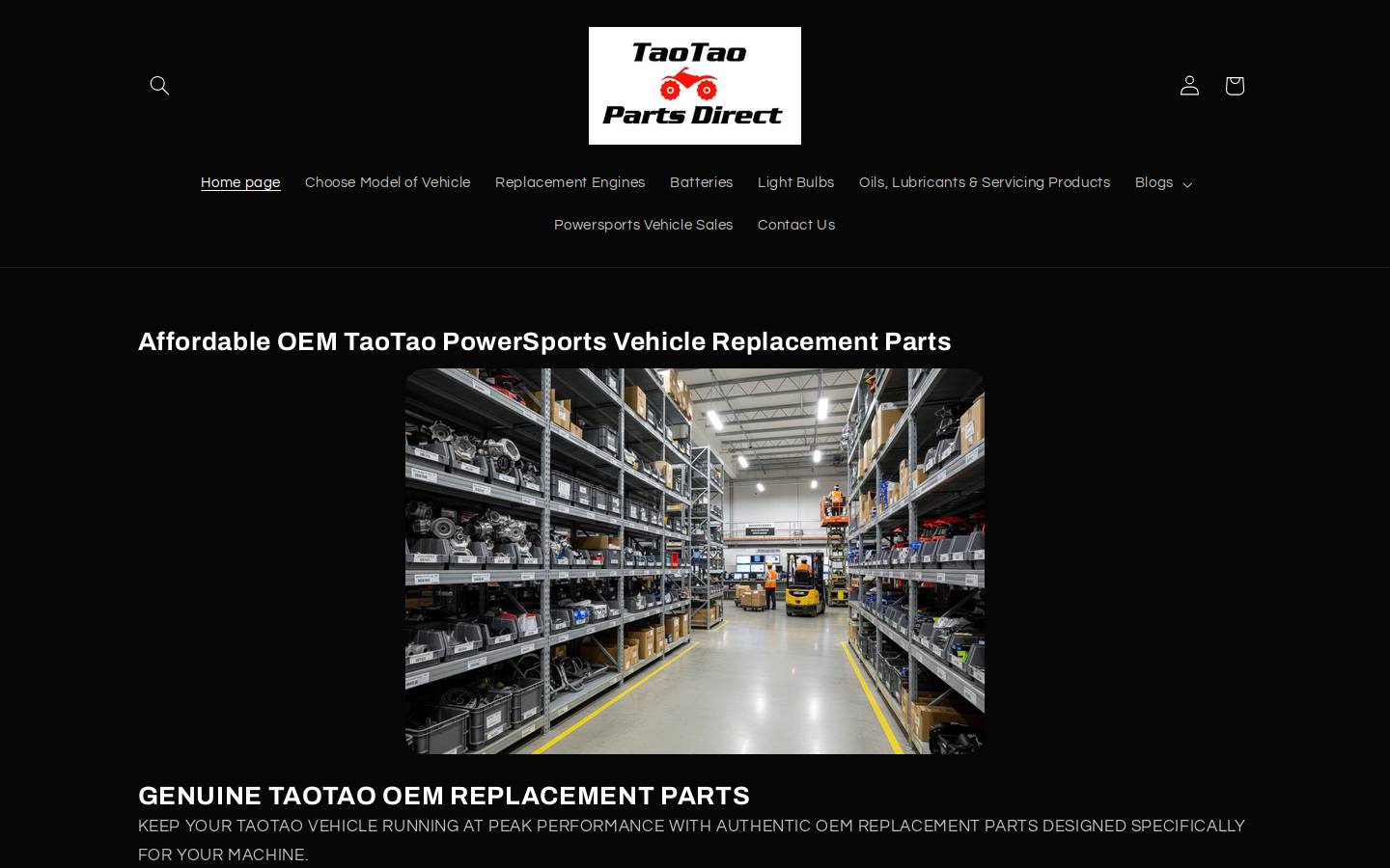 taomotorpartshouse.com homepage screenshot