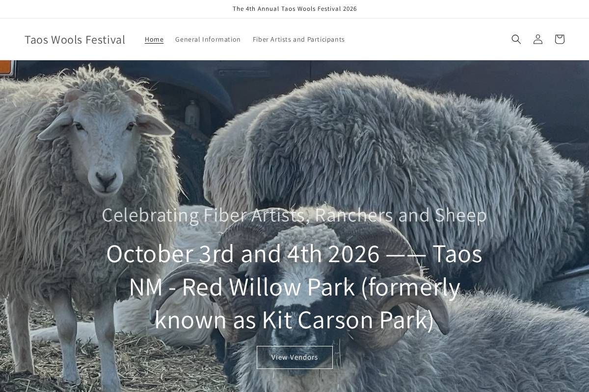 taoswoolsfestival.com homepage screenshot