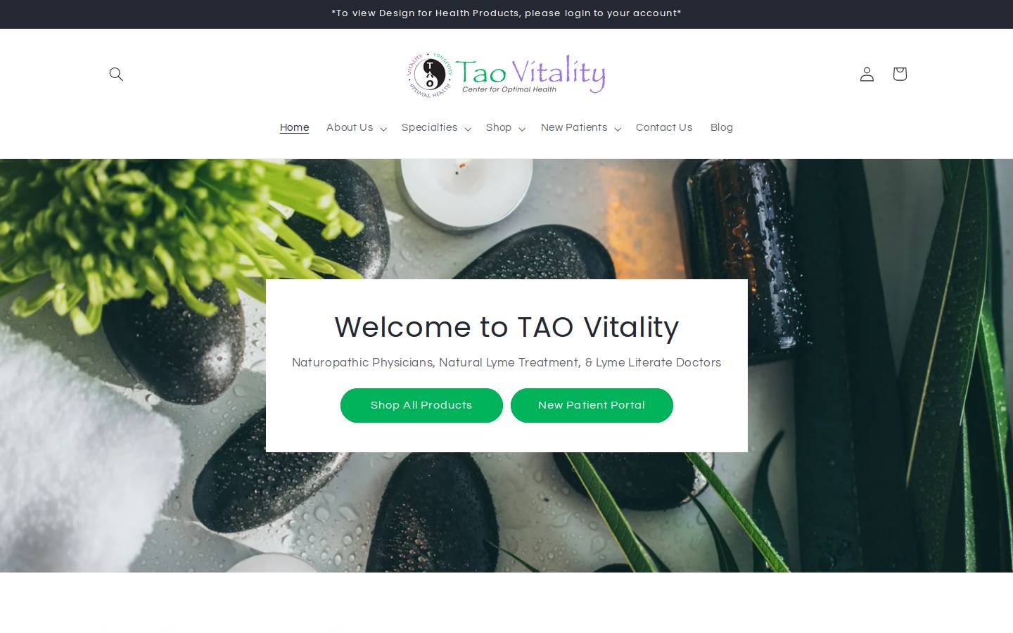taovitality.com homepage screenshot
