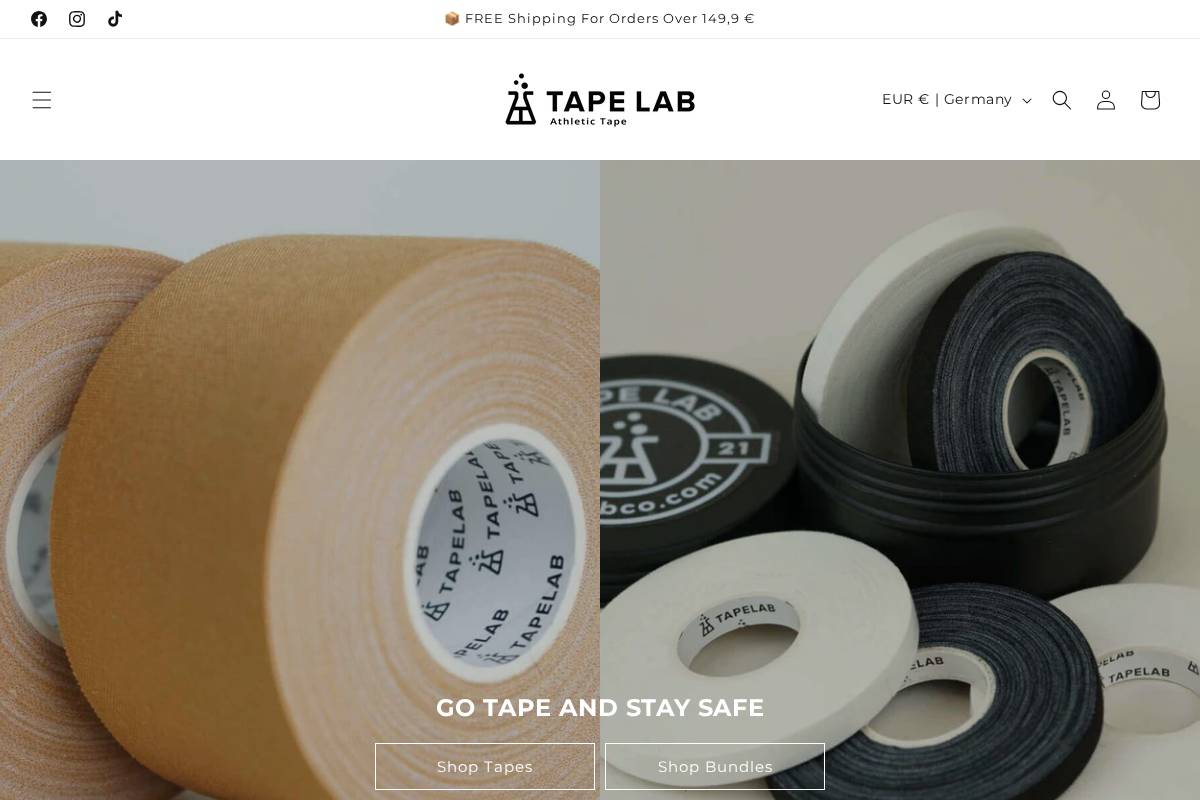 tapelabco.com homepage screenshot