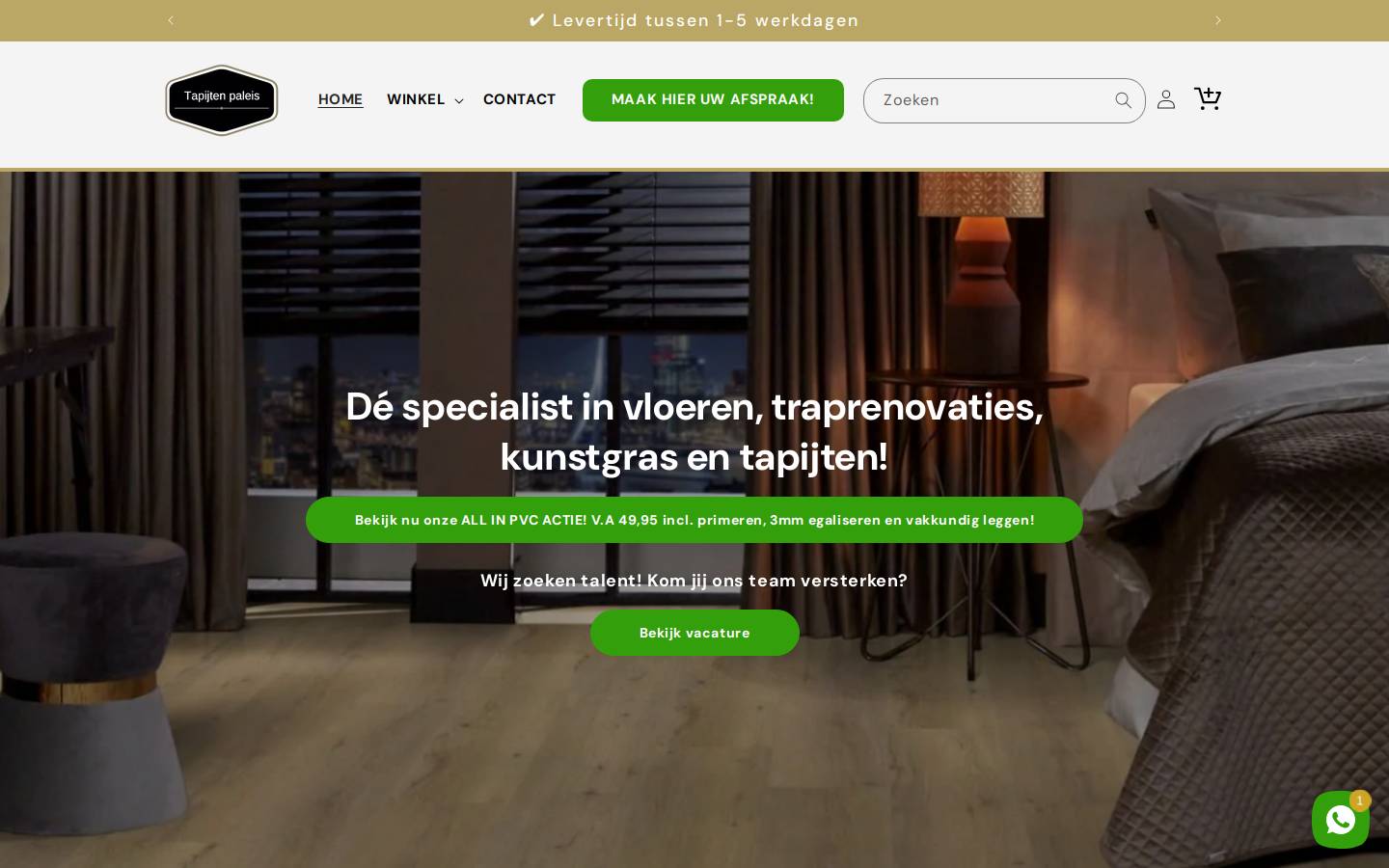 tapijtenpaleis.nl homepage screenshot