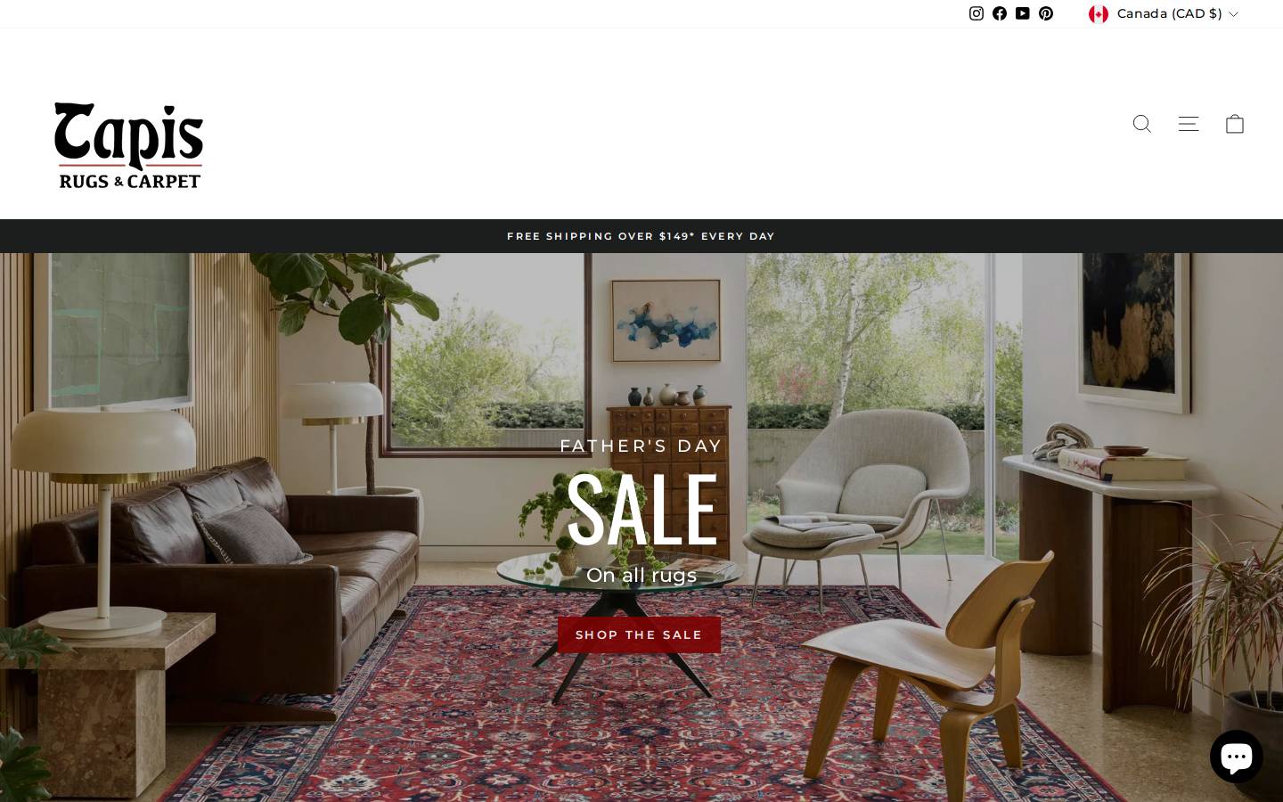 tapisrugs.com homepage screenshot