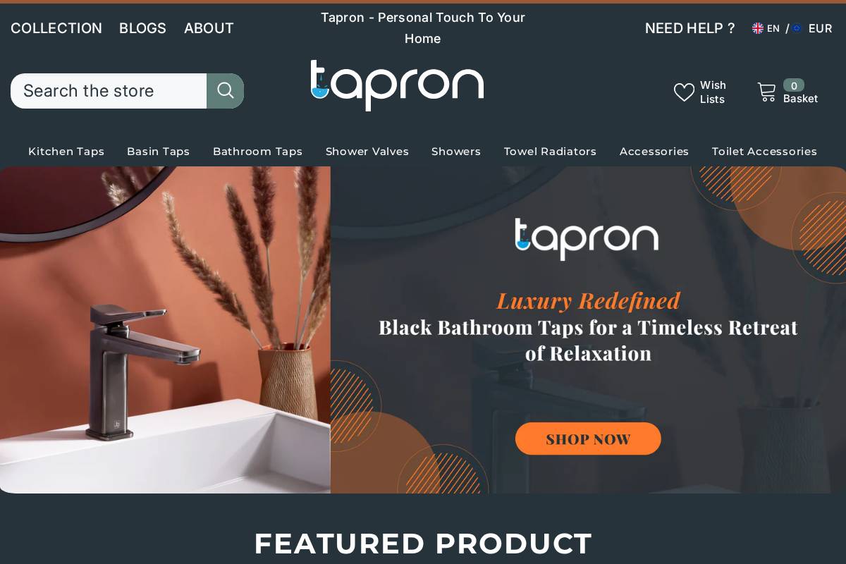 tapron.ie homepage screenshot