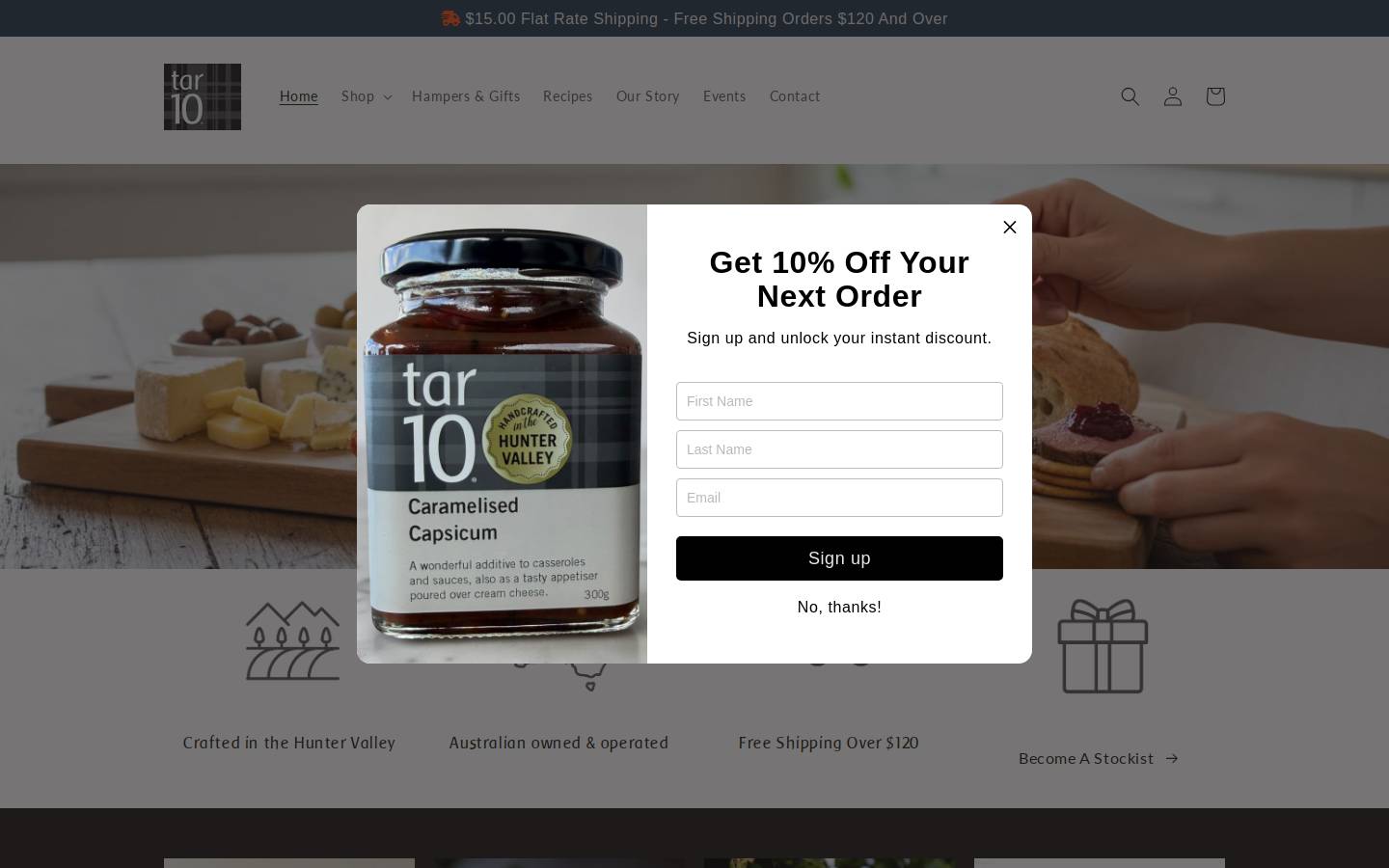tar10.com.au homepage screenshot
